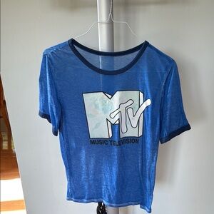 Vintage Blue MTV Graphic T-Shirt, Women's Size Large